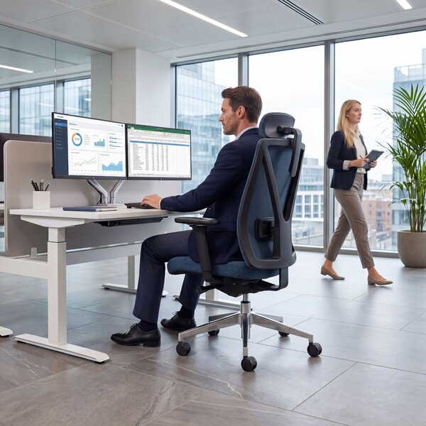 Ergonomická kancelářská židle tmavě modrá VECTOR