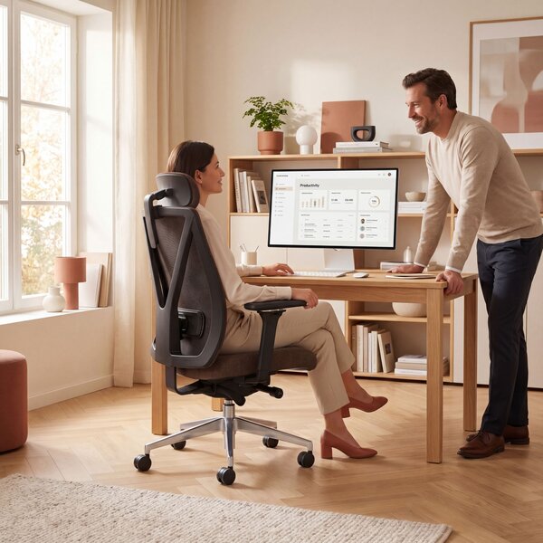 Ergonomická kancelářská židle hnědá VECTOR