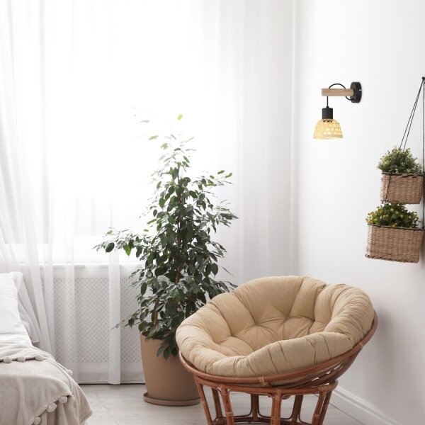Rabalux 71025 - Nástěnné svítidlo RATTAN 1xE27/15W/230V ratan