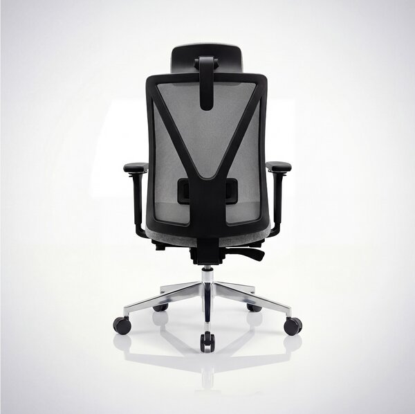Ergonomická kancelářská židle šedá se síťovinou VECTOR