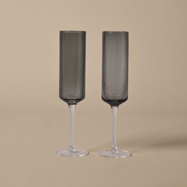 Sklenice Ripple Champagne Smoked Grey – set 2 ks