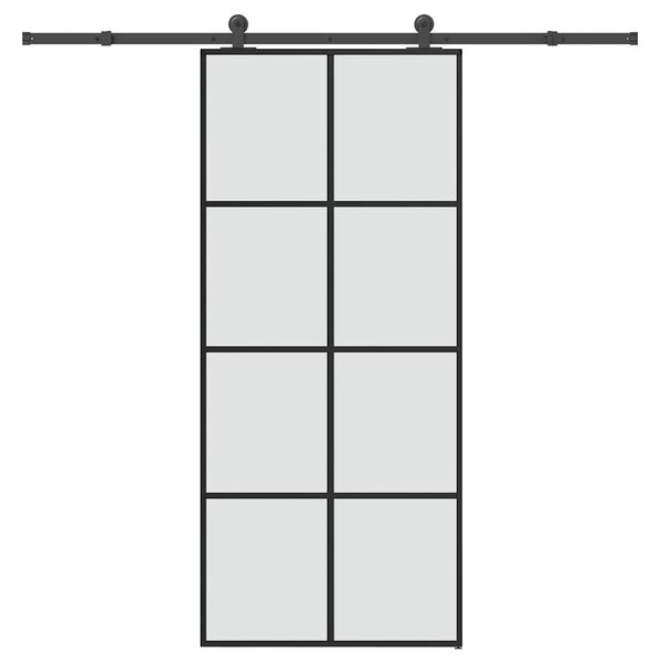 Posuvné dveře s kováním 90x205 cm ESG sklo a hliník 3332896