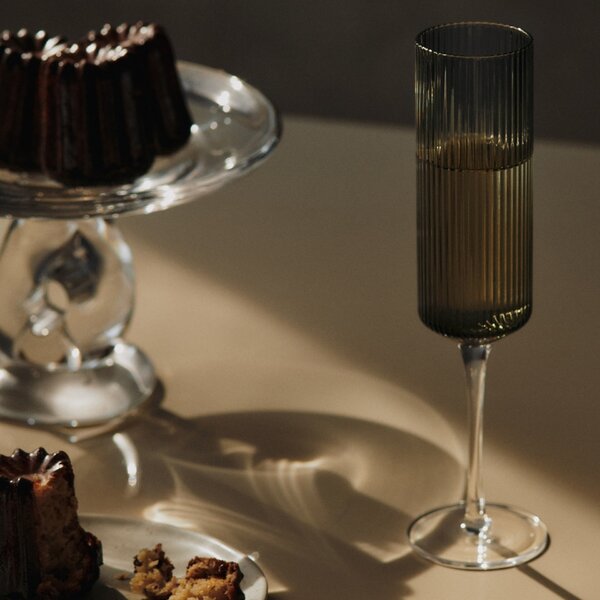Sklenice Ripple Champagne Smoked Grey – set 2 ks