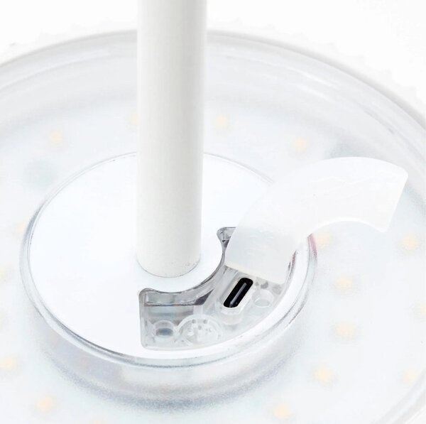 Brilliant G40445/75 Venkovní stojanová AKU lampa MACOBO bílá USB-C