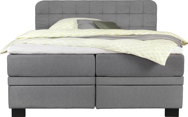 POSTEL BOXSPRING, 180/200 cm, textil, světle šedá Elegando - Postele boxspring