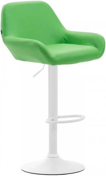 Barová stolička Braga ~ koženka, bílá podnož - Zelená