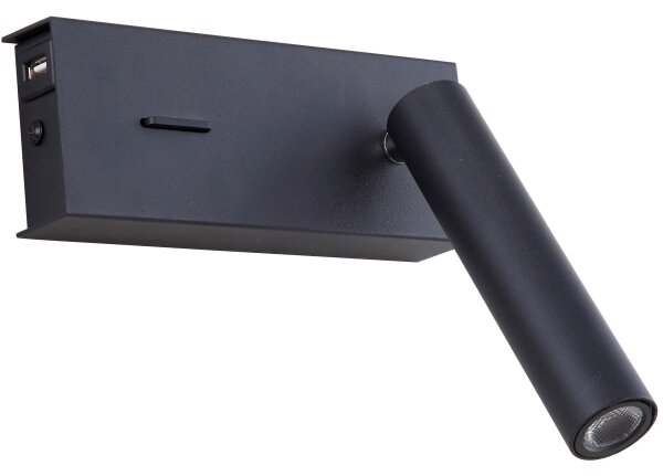 Zambelis H75 - LED Nástěnné svítidlo LED/3W/230V USB černá