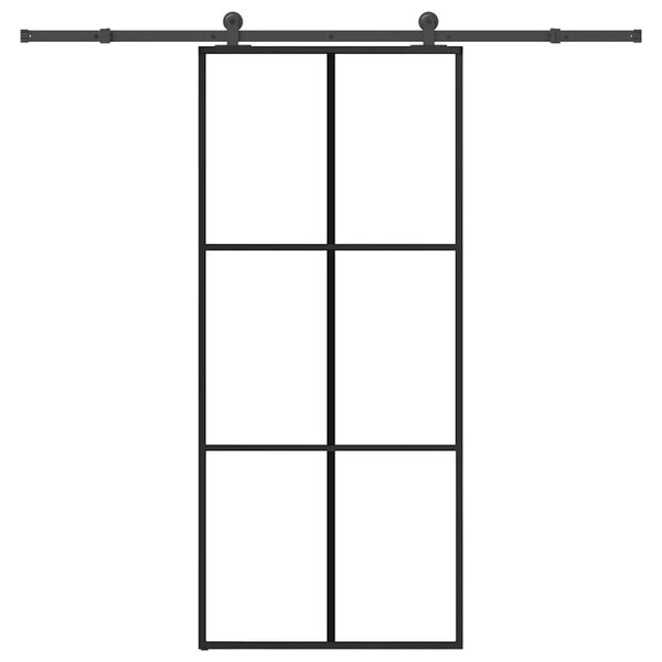 Posuvné dveře s kováním 90x205 cm ESG sklo a hliník 3332819
