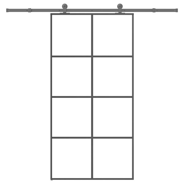 Posuvné dveře s kováním 102,5 x 205 cm ESG sklo a hliník 3332903