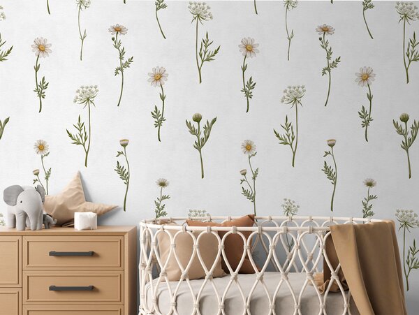 Tapeta kopretiny - Dreamy daisies Materiál: Digitální eko vlies - klasická tapeta nesamolepicí