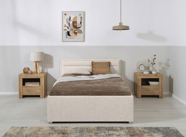 ČALOUNĚNÁ POSTEL, 120/200 cm, přírodní barvy MID.YOU - Postele s úložným prostorem, Online Only