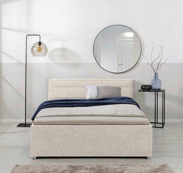 ČALOUNĚNÁ POSTEL, 140/200 cm, přírodní barvy MID.YOU - Postele s úložným prostorem, Online Only