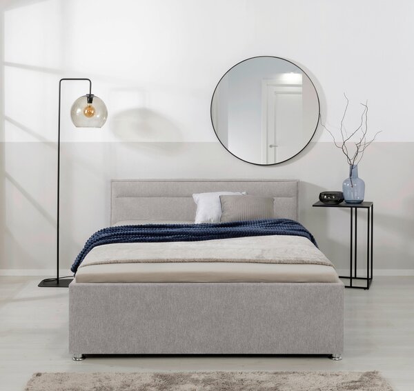 ČALOUNĚNÁ POSTEL, 140/200 cm, světle šedá Livetastic - Postele s úložným prostorem, Online Only
