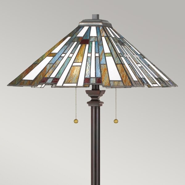 Quoizel QZ-MAYBECK-FL - Stojací lampa Tiffany MAYBECK 2xE27/60W/230V