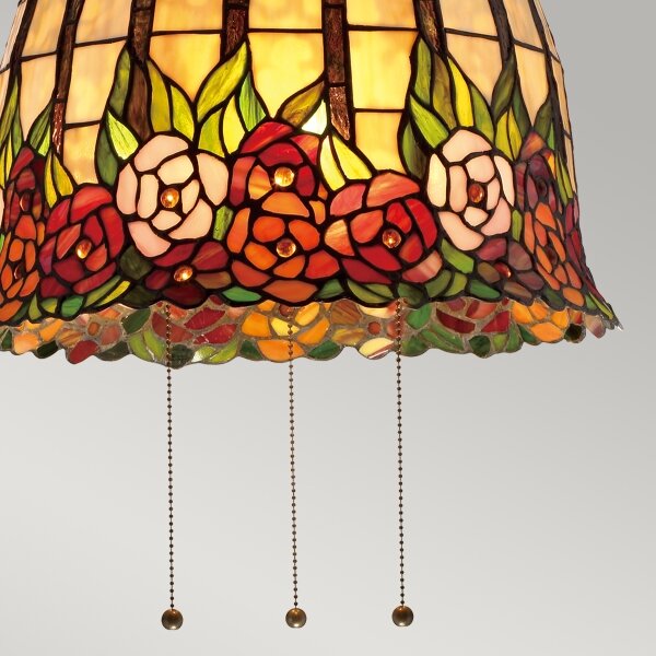 Quoizel QZ-ROSECLIFFE-P - Lustr na řetězu Tiffany ROSECLIFFE 3xE27/100W/230V