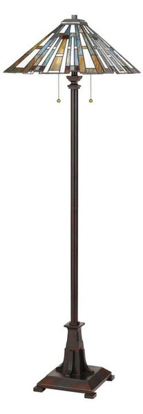 Quoizel QZ-MAYBECK-FL - Stojací lampa Tiffany MAYBECK 2xE27/60W/230V