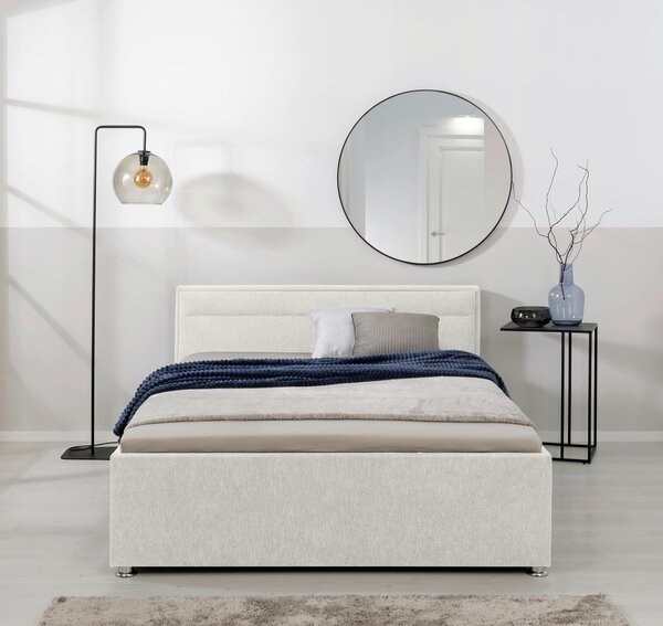 ČALOUNĚNÁ POSTEL, 140/200 cm, krémová MID.YOU - Postele s úložným prostorem, Online Only