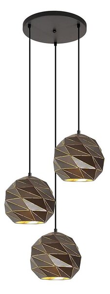 ITALUX PND-2424-3S-GR+GD - Lustr na lanku PALERMO 3xE27/40W/230V