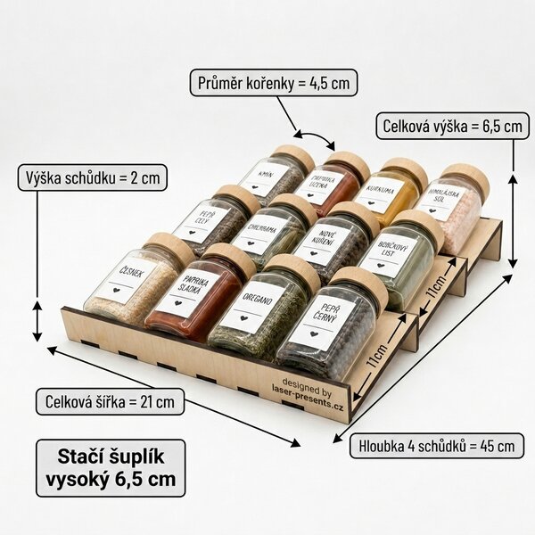 Usporadejto.cz Organizér na kořenky do šuplíku, VASKY - NÍZKÝ 21 x 11 x 2 cm Akční ceny: cena za 1ks
