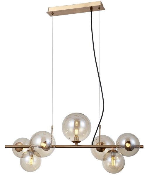 ITALUX PND-406007-7-HBR - Lustr na lanku CANELLO 7xG9/5W/230V mosaz