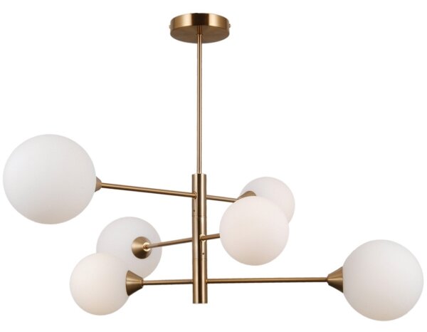 ITALUX PND-55342-6-HB - Lustr na tyči EVORA 6xG9/5W/230V mosaz