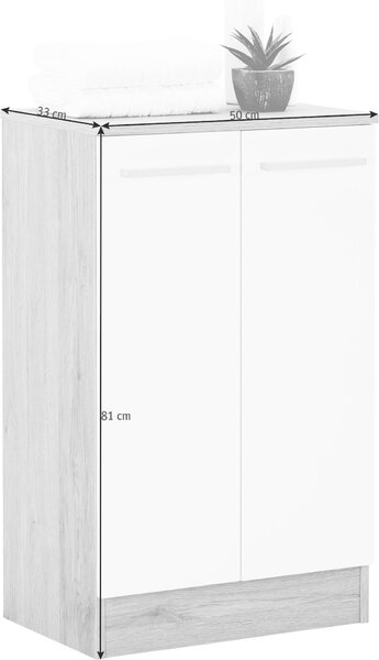 SPODNÍ SKŘÍŇKA, dub San Remo, 50/81/33 cm Xora - Spodní skříňky