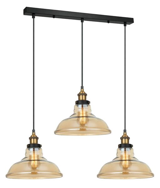 ITALUX MDM-2381/3 GD+AMB - Lustr na lanku HUBERT 3xE27/40W/230V