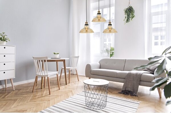 ITALUX MDM-2381/3 GD+AMB - Lustr na lanku HUBERT 3xE27/40W/230V