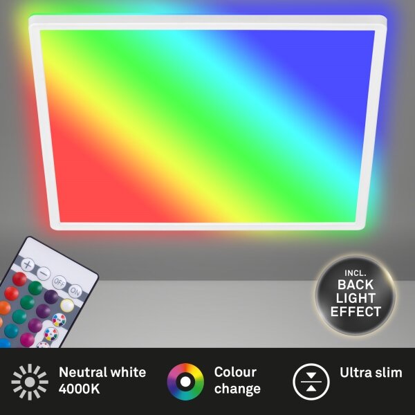 Briloner 7091-416 - LED RGBW Stmívatelné stropní svítidlo SLIM LED/22W/230V + DO