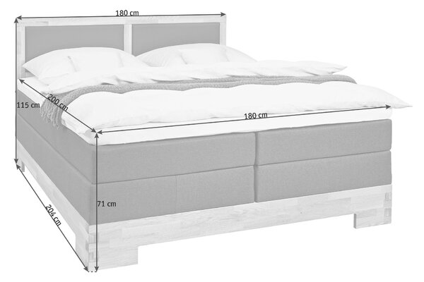 POSTEL BOXSPRING, 180/200 cm, hnědá, barvy dubu Linea Natura - Manželské postele