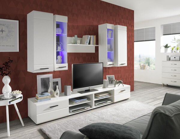 OBÝVACÍ STĚNA bílá Carryhome - Kompletní obývací stěny