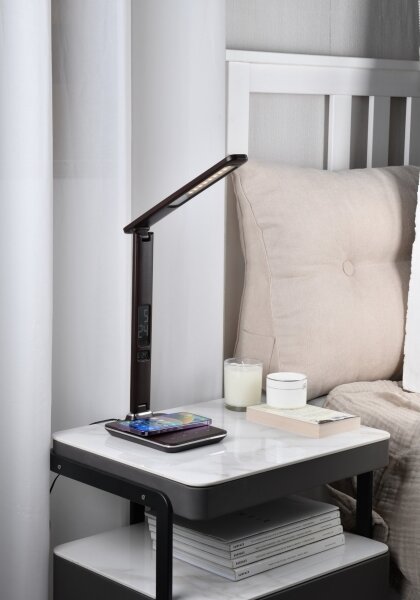 Brilagi-LED Stmívatelná lampa s bezdrátovým nabíjením REGINA LED/8,5W/230V hnědá