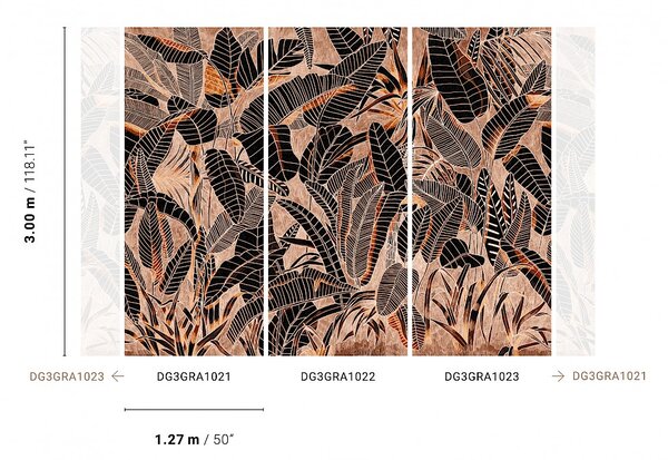 Hnědá vliesová fototapeta na zeď, Listy, DG3GRA1021, Wall Designs III, Khroma by Masureel