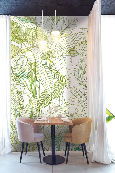 Zelená vliesová fototapeta na zeď, Listy, DG3GRA1013, Wall Designs III, Khroma by Masureel