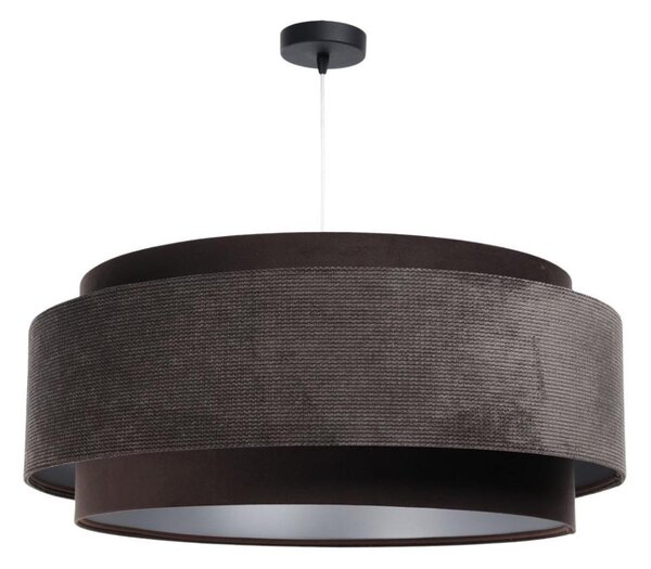 Lustr na lanku DOBLO 1xE27/60W/230V pr. 60 cm hnědá/stříbrná