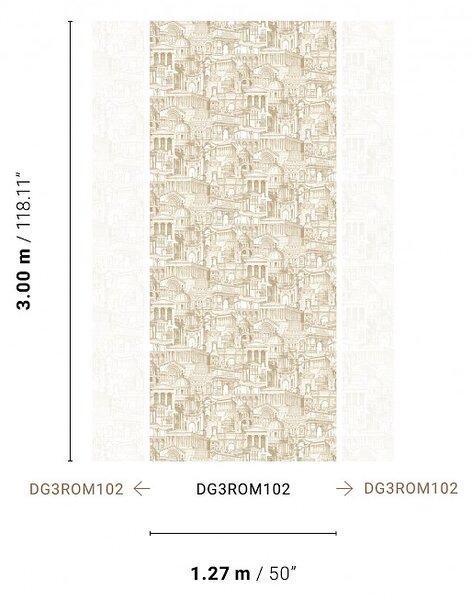 Béžová vliesová fototapeta na zeď, Historické domy, DG3ROM102, Wall Designs III, Khroma by Masureel