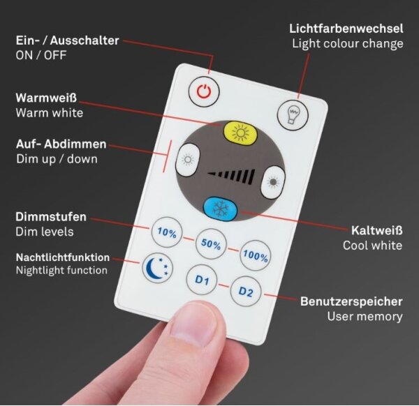 Briloner 7079-015 - LED Stmívatelné svítidlo SLIM LED/18W/230V 2700-6500K + DO