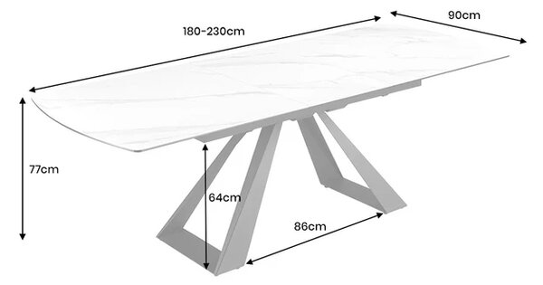 Jídelní stůl CONCORD 180-230 CM keramika rozkládací Nábytek | Jídelní prostory | Jídelní stoly | Rozkládací