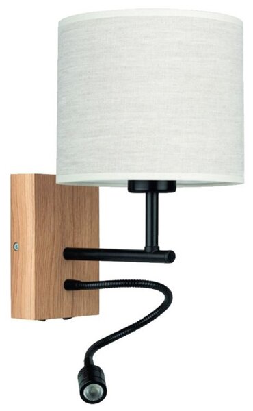 Spot-Light 57291974 - Flexibilní svítidlo BOHO 1xE27/25W + LED/1W/230V dub