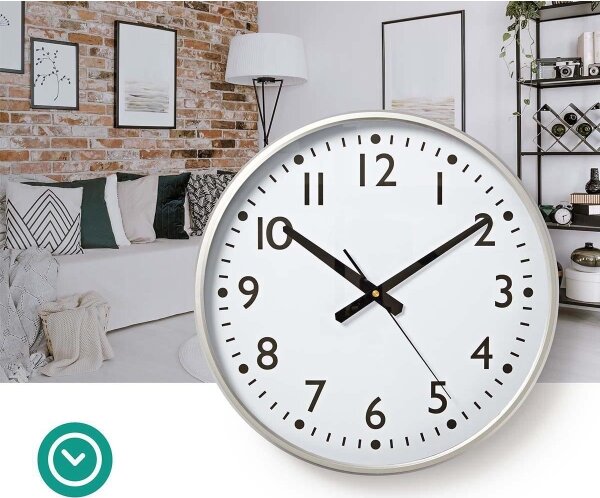 Nedis CLWA016PC38AL - Nástěnné hodiny pr. 38 cm 1xAA bílá