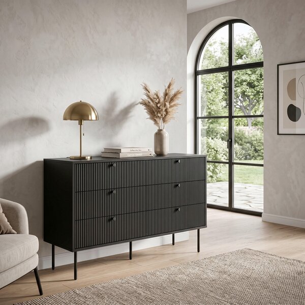 KOMODA, černá, 120/40/75 cm MID.YOU - Široké komody, Online Only