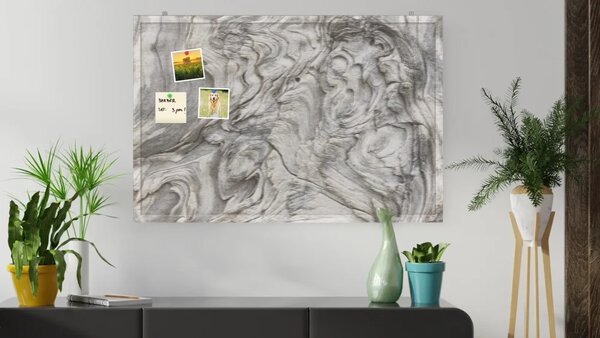 Korková tabule s potiskem ZKAMEŇELÉ DŘEVO 90x60 cm, dřevěný rám, TK96D_00111