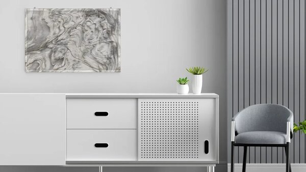 Korková tabule s potiskem ZKAMEŇELÉ DŘEVO 90x60 cm, dřevěný rám, TK96D_00111