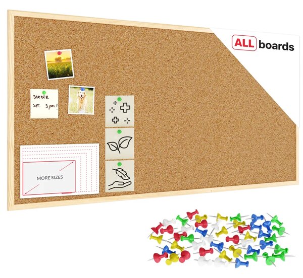 Allboards korková nástěnka v dřevěným rámu 120x60cm - TK126D