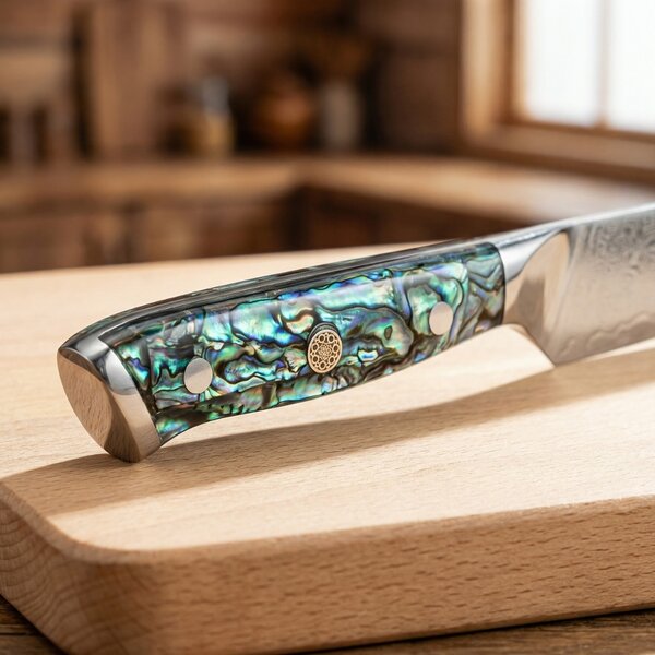 Loupací nůž z damaškové oceli SaKuRo Ocean Shell 8,9cm