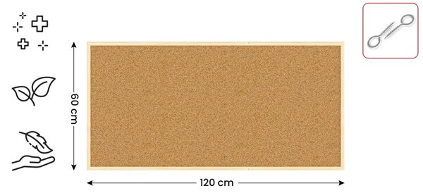 Allboards korková nástěnka v dřevěným rámu 120x60cm - TK126D