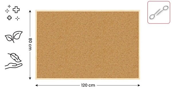Allboards korková nástěnka v dřevěným rámu 120x60cm - TK126D