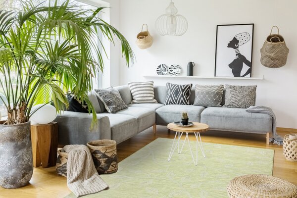 Balta Kusový koberec Sisalový PATIO 3045 Listí zelený béžový Rozměr: 78x150 cm