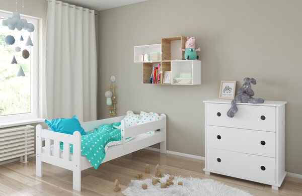 BabyBeds Dětská postel STAS Velikost postele: 180x80 cm, Barevné provedení: Bílá, Úložný prostor: Ne, bez úložného prostoru