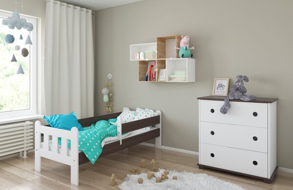 BabyBeds Dětská postel STAS Velikost postele: 180x80 cm, Barevné provedení: Ořech, Úložný prostor: Ne, bez úložného prostoru